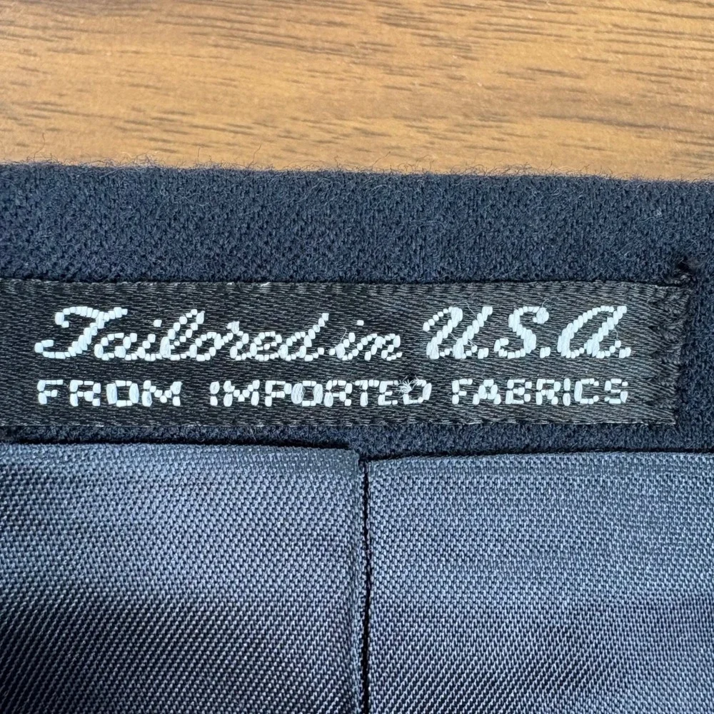Stanley Blacker Mens‎ 50R Navy Blue 100% Wool Blazer Gold Crest Button USA Made